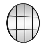 Grid Style Round Window Mirror