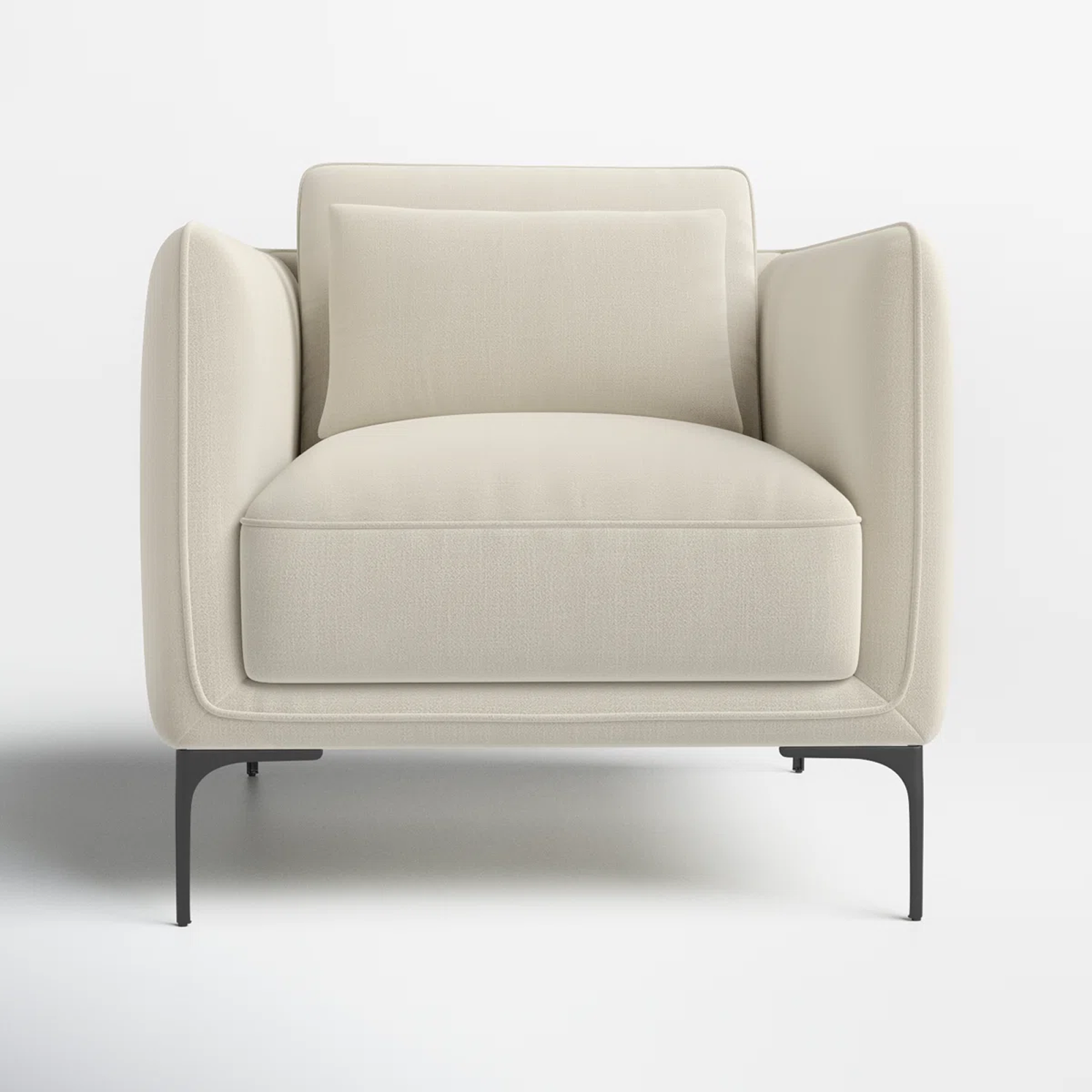 Modern Cream Boucle Accent Chair
