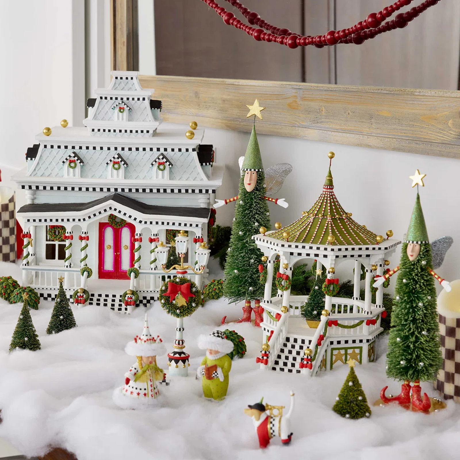 Snowy White Ceramic Lighted Village Set