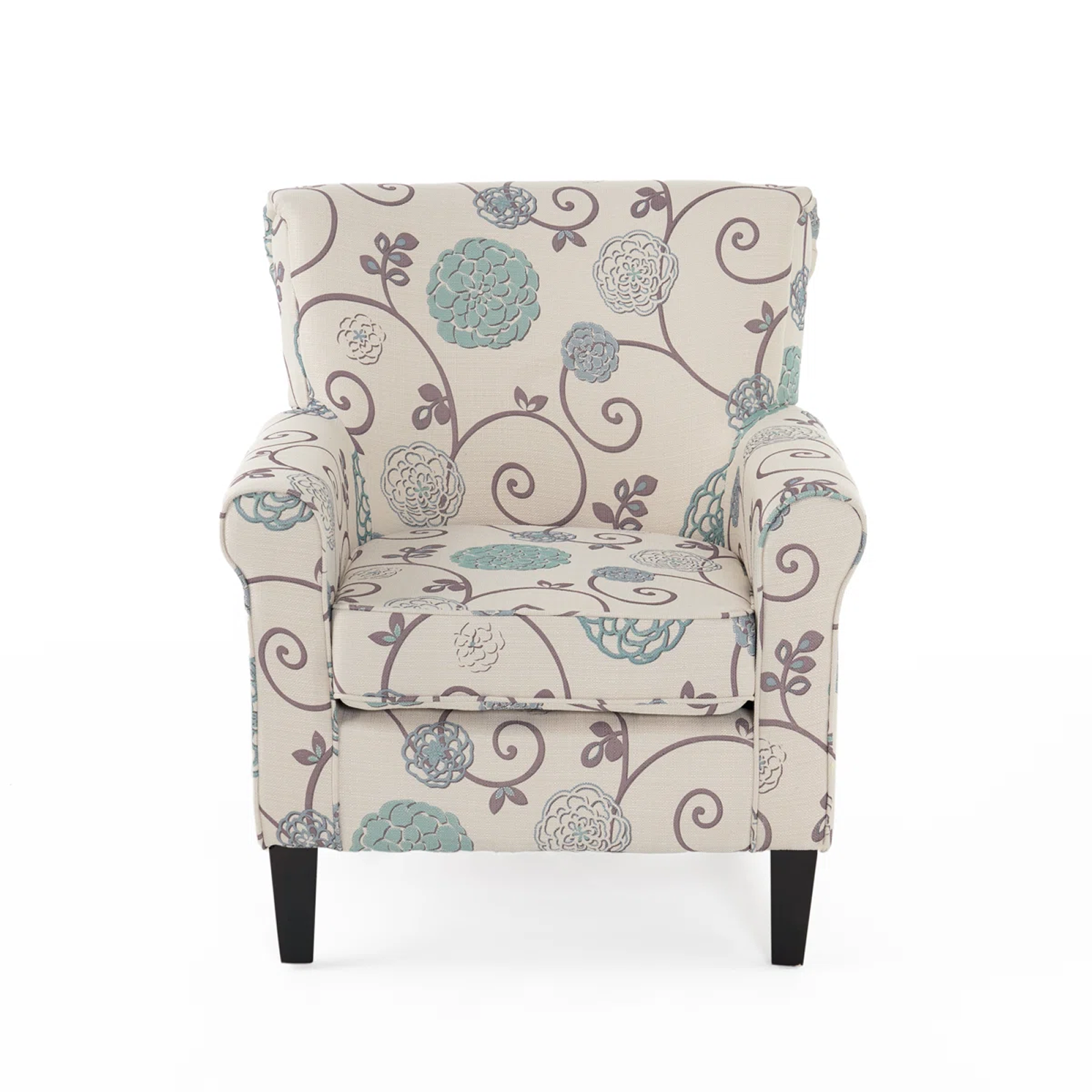 Vintage Floral Print Wingback Chair