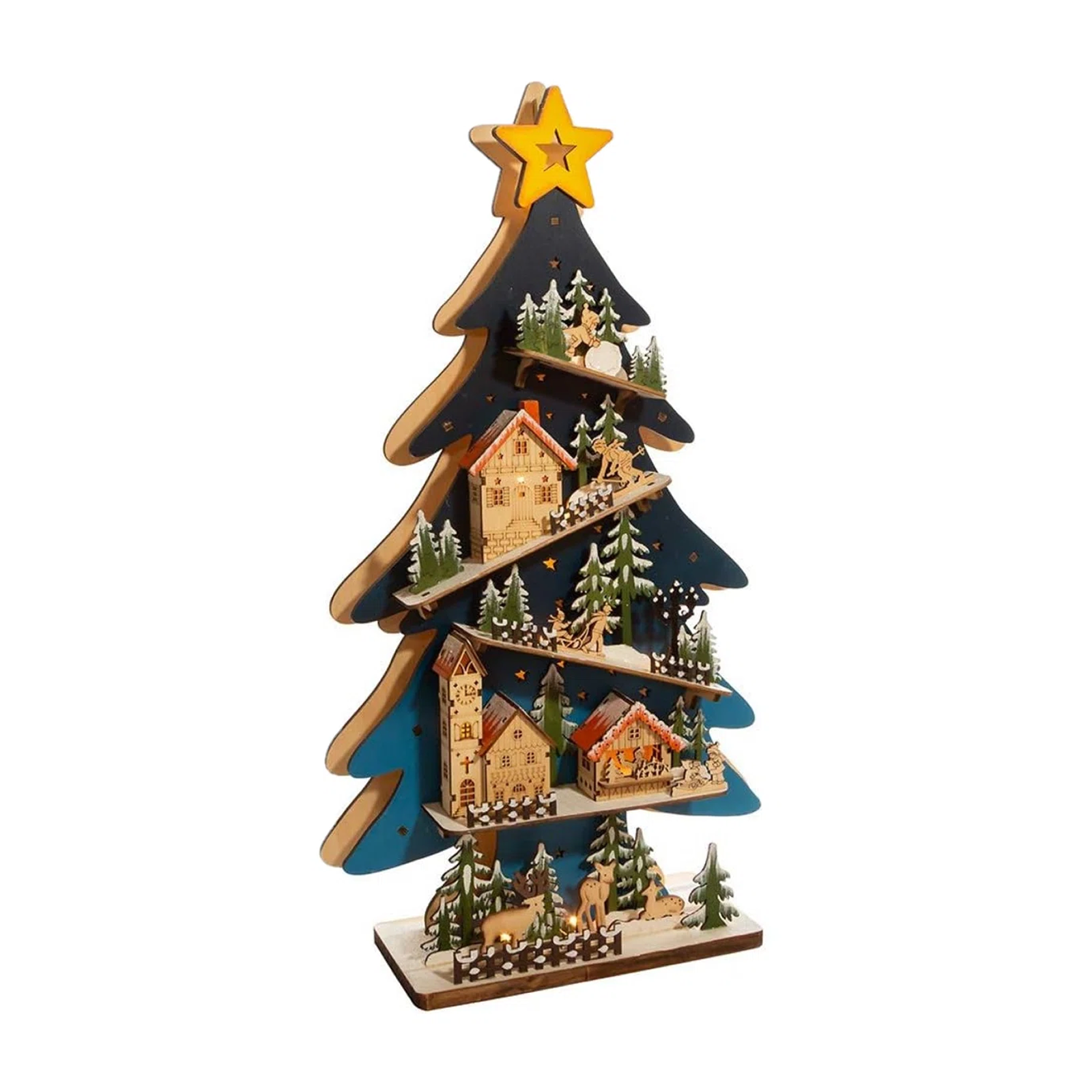 Christmas 23.6in Wooden Xmas Tree