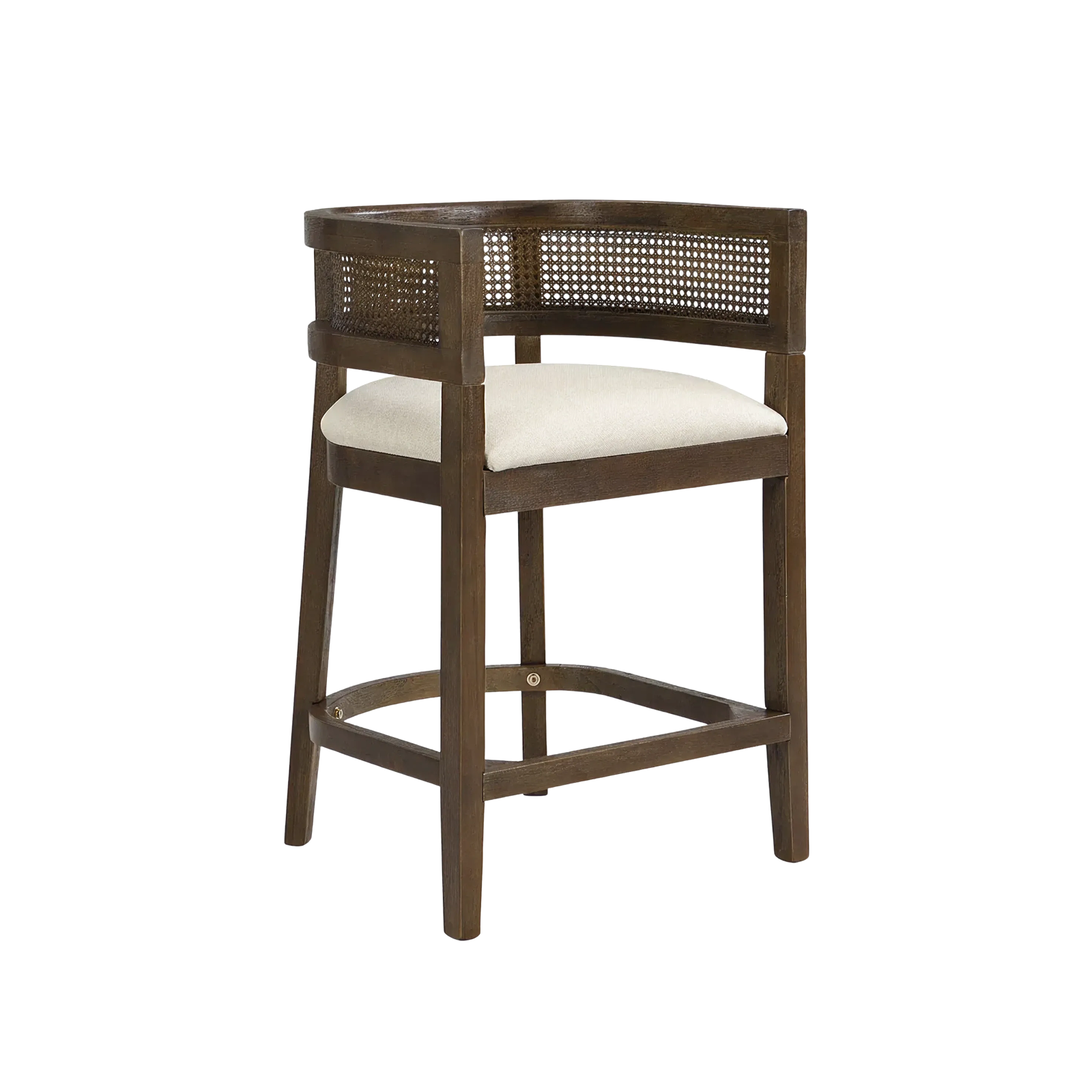 Brown Medium Stool with Wood Frame
