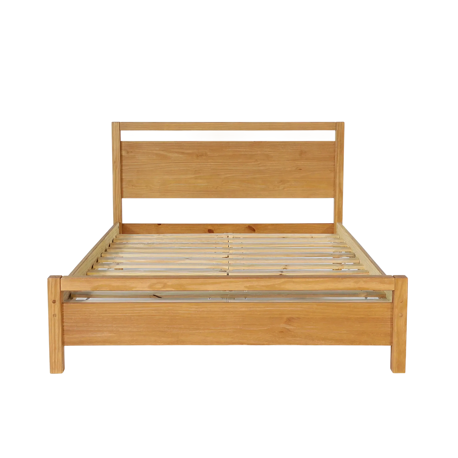 Beige Wooden Single Bed Frame
