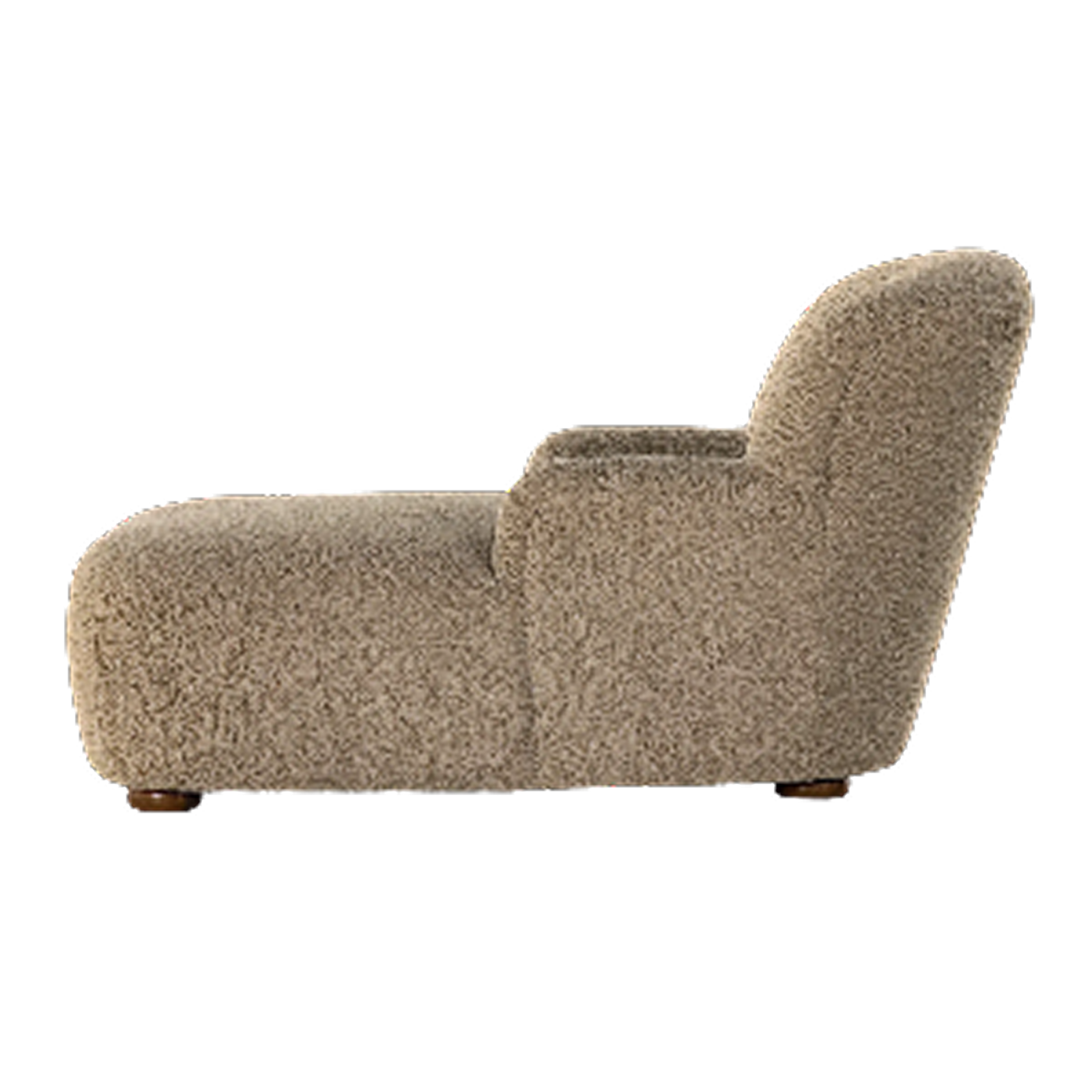 Beige Accent Chair With Rolled Arms