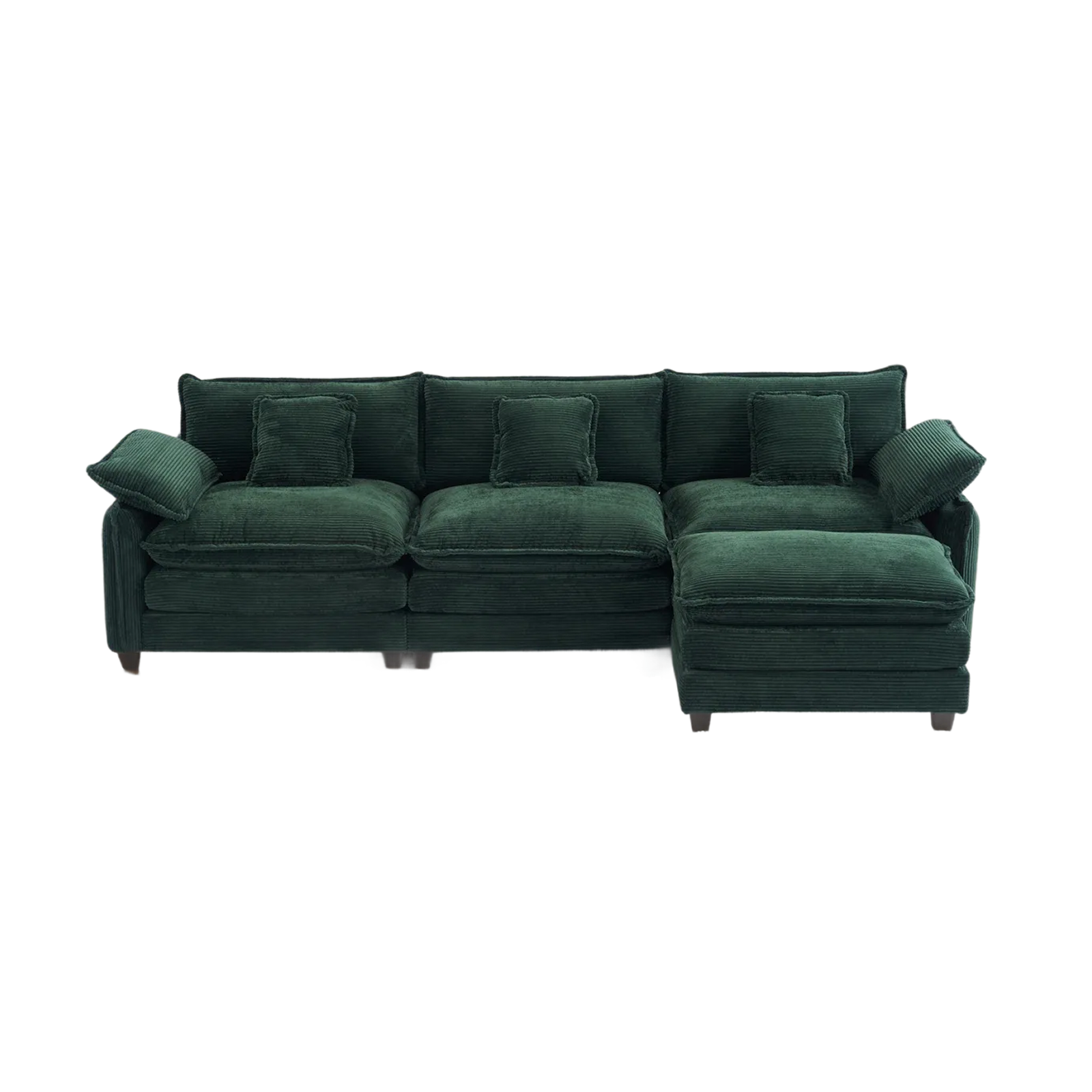 Pet-Friendly Green Velvet Sectional