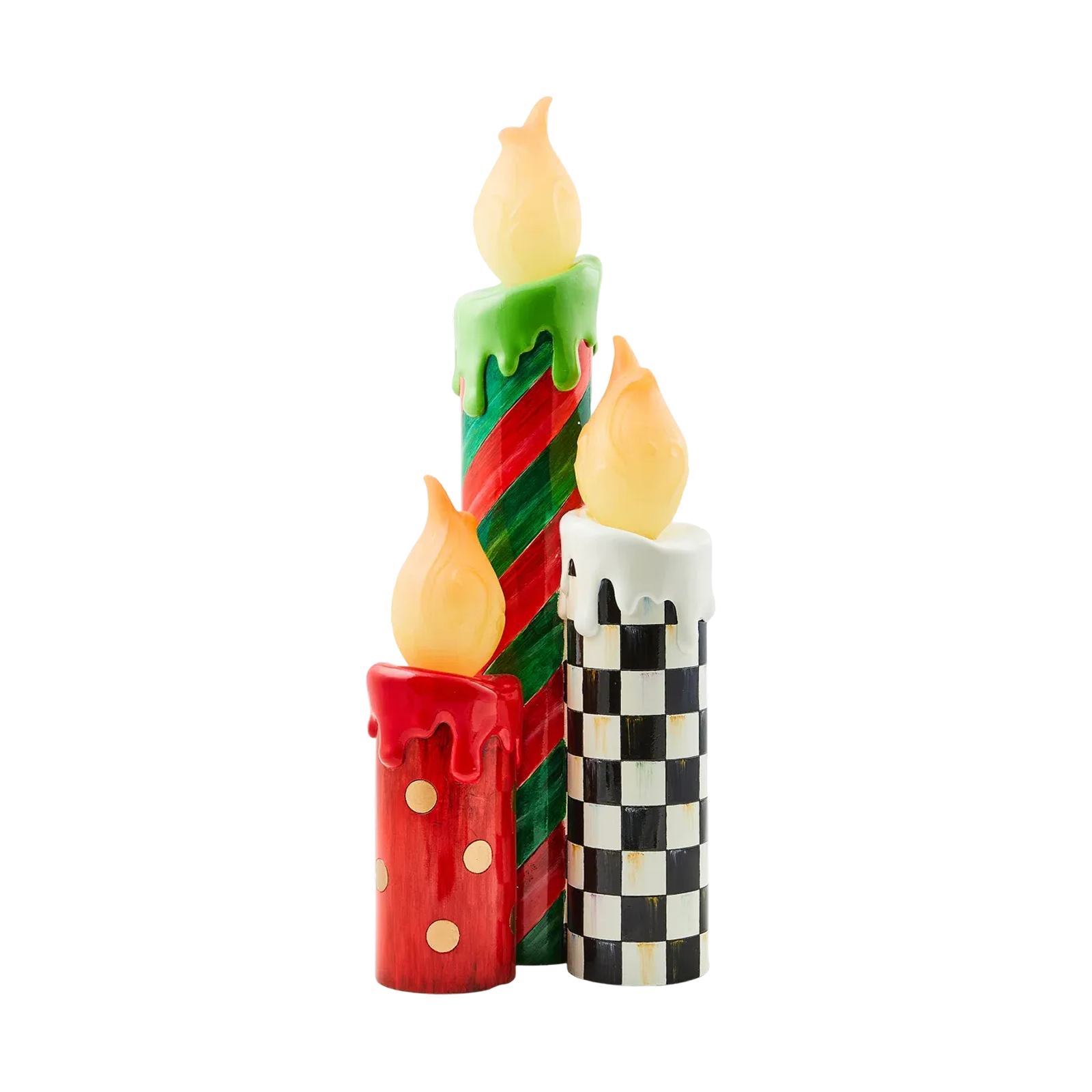Festive Red and Green Pillar Candle Holder