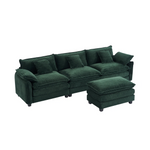 Pet-Friendly Green Velvet Sectional