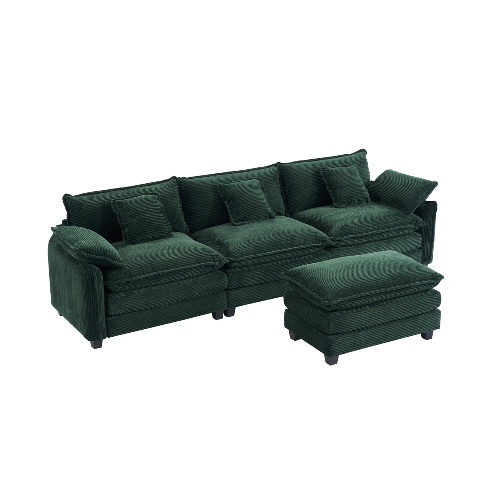 Pet-Friendly Green Velvet Sectional