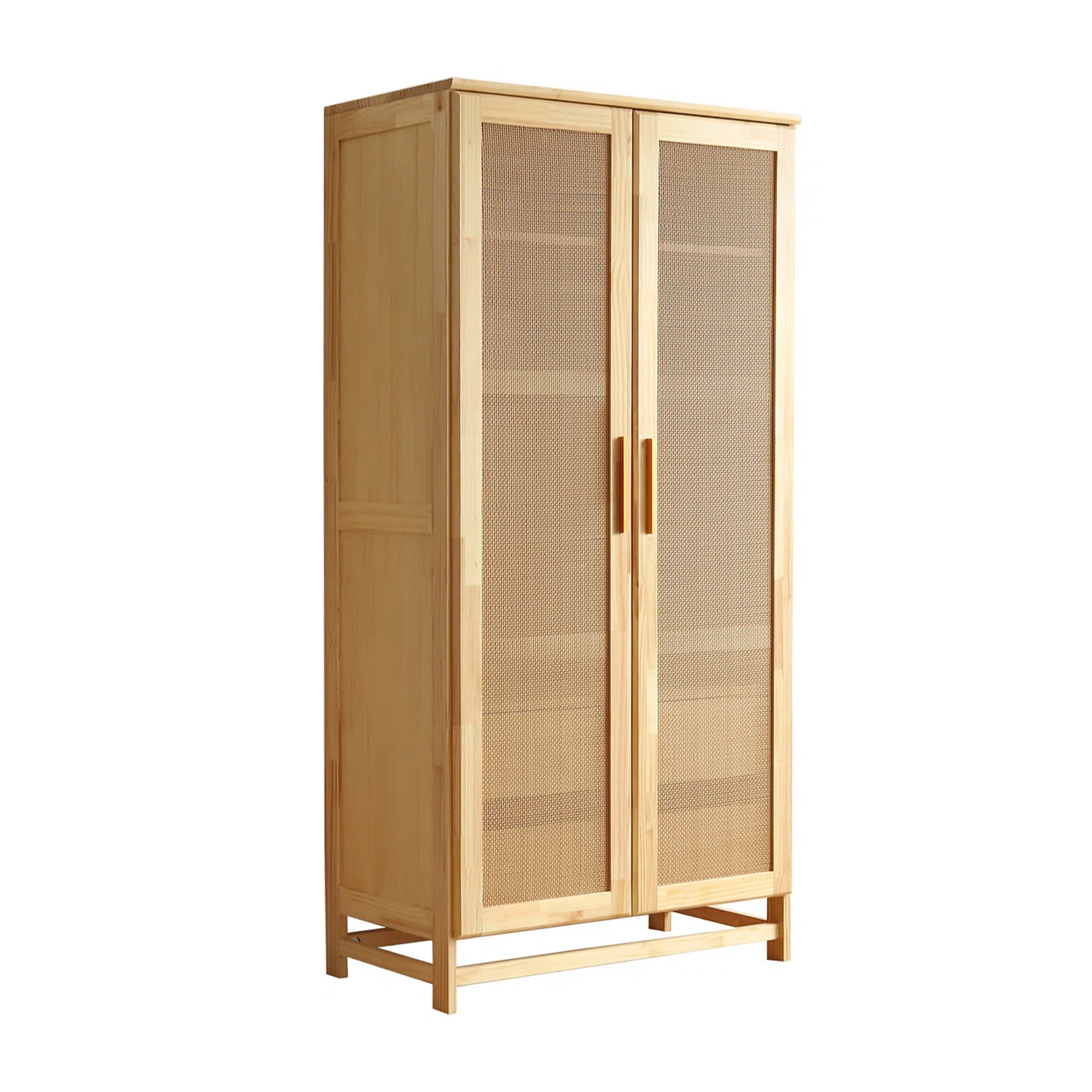 Beige Wooded 2-Door Wardrobe
