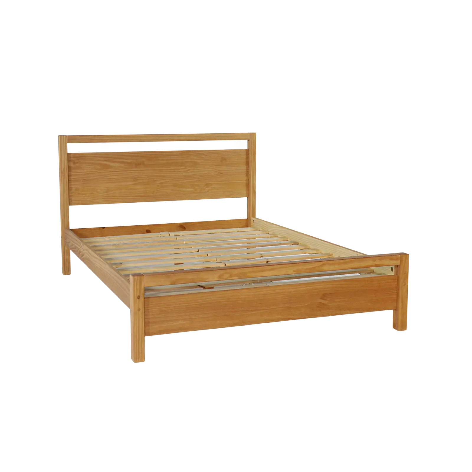 Beige Wooden Single Bed Frame