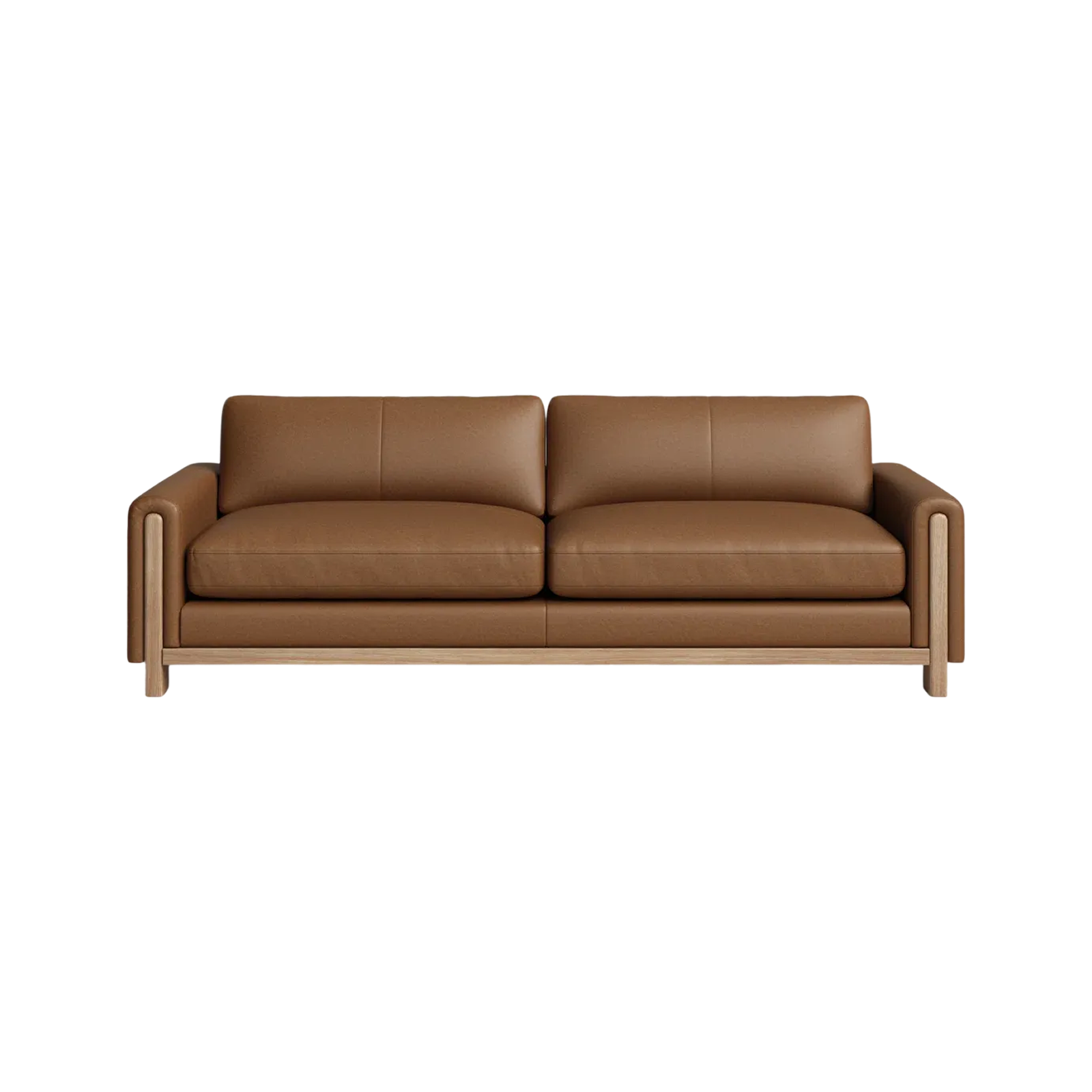 Olive Drab Modern Leather Sofa
