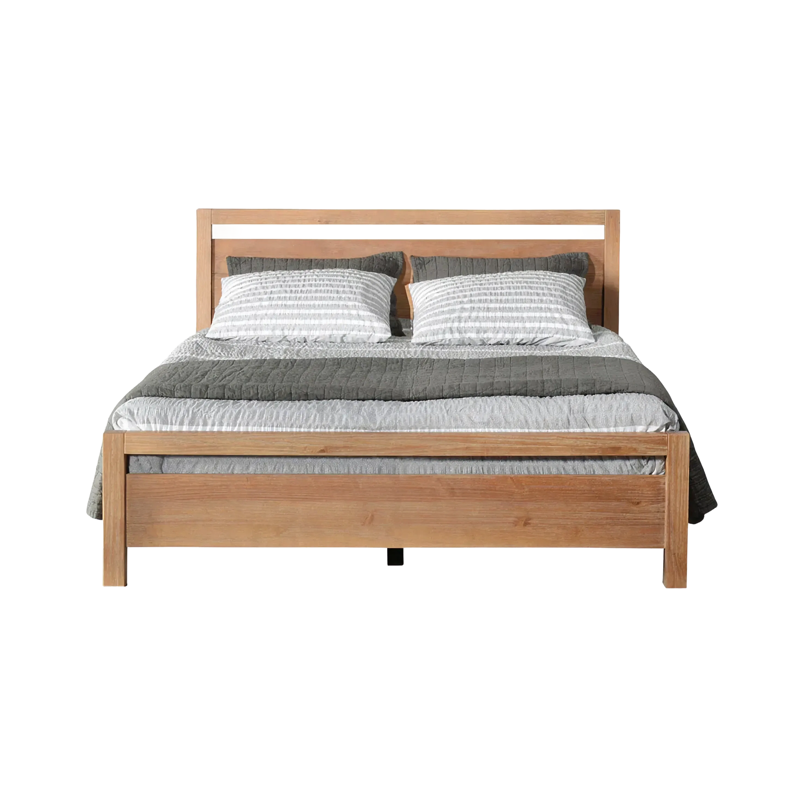 Beige Wooden Single Bed Frame