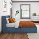 Navy Premium Single Bed Frame