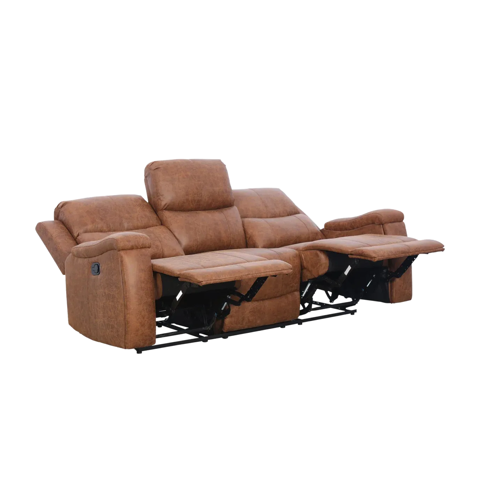 Luxury Brown Leather Reclining Sectional