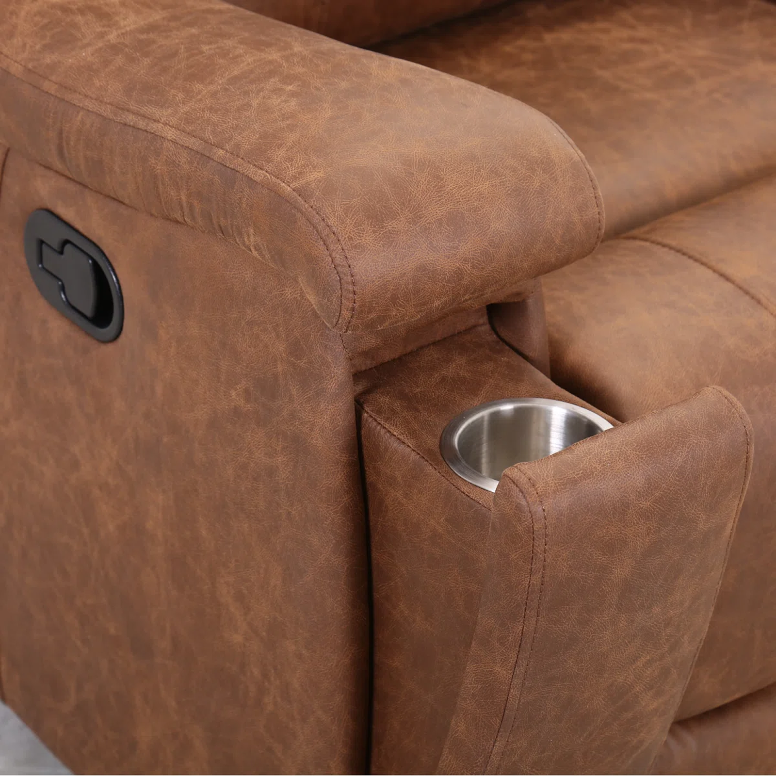 Luxury Brown Leather Reclining Sectional