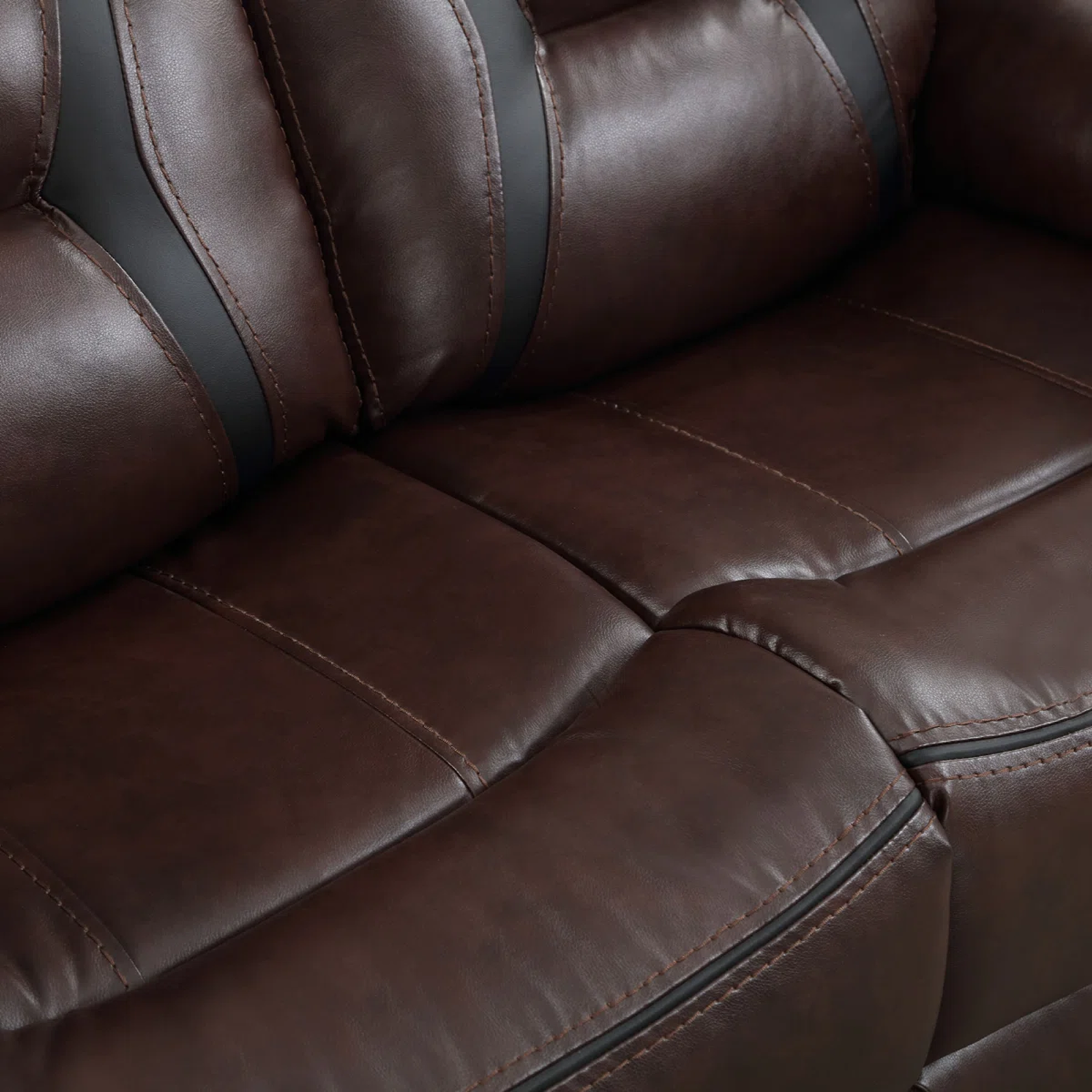 Espresso Leather Power Recliner Sofa