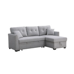 Charcoal Grey Reversible Sectional Sofa Bed with Storage