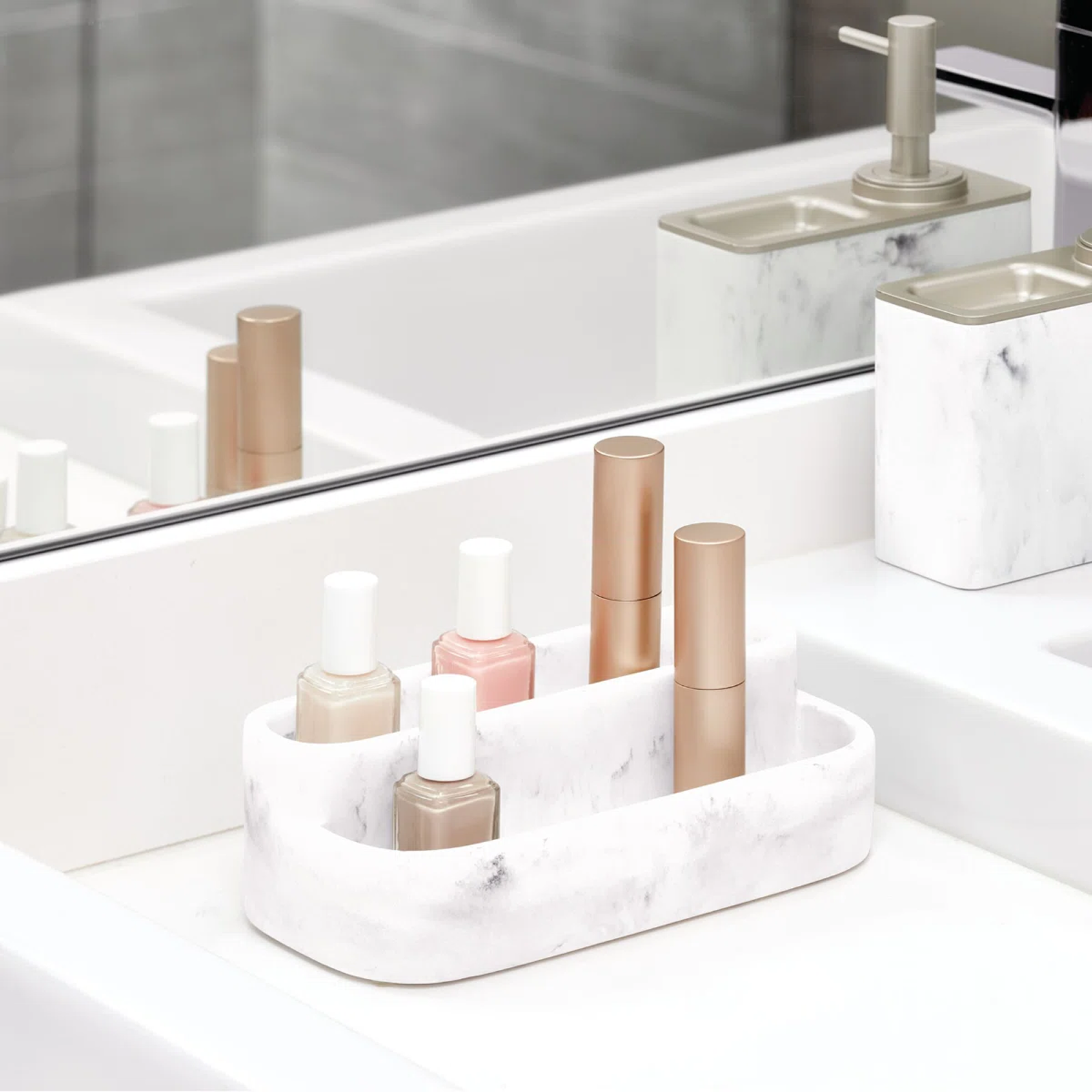 Clear Acrylic Cosmetic Organizer Set