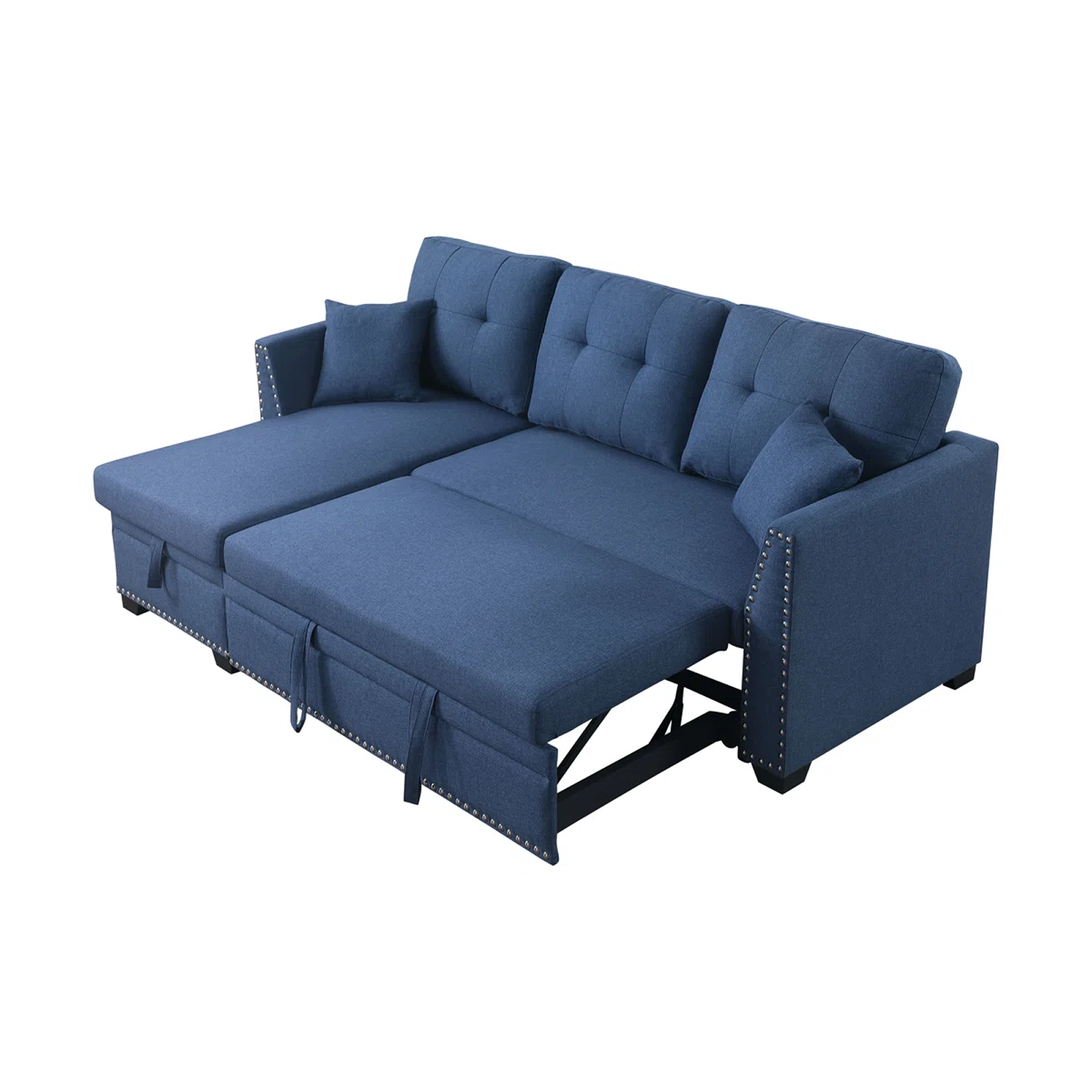 Charcoal Grey Reversible Sectional Sofa Bed with Storage