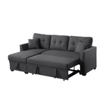 Charcoal Grey Reversible Sectional Sofa Bed with Storage