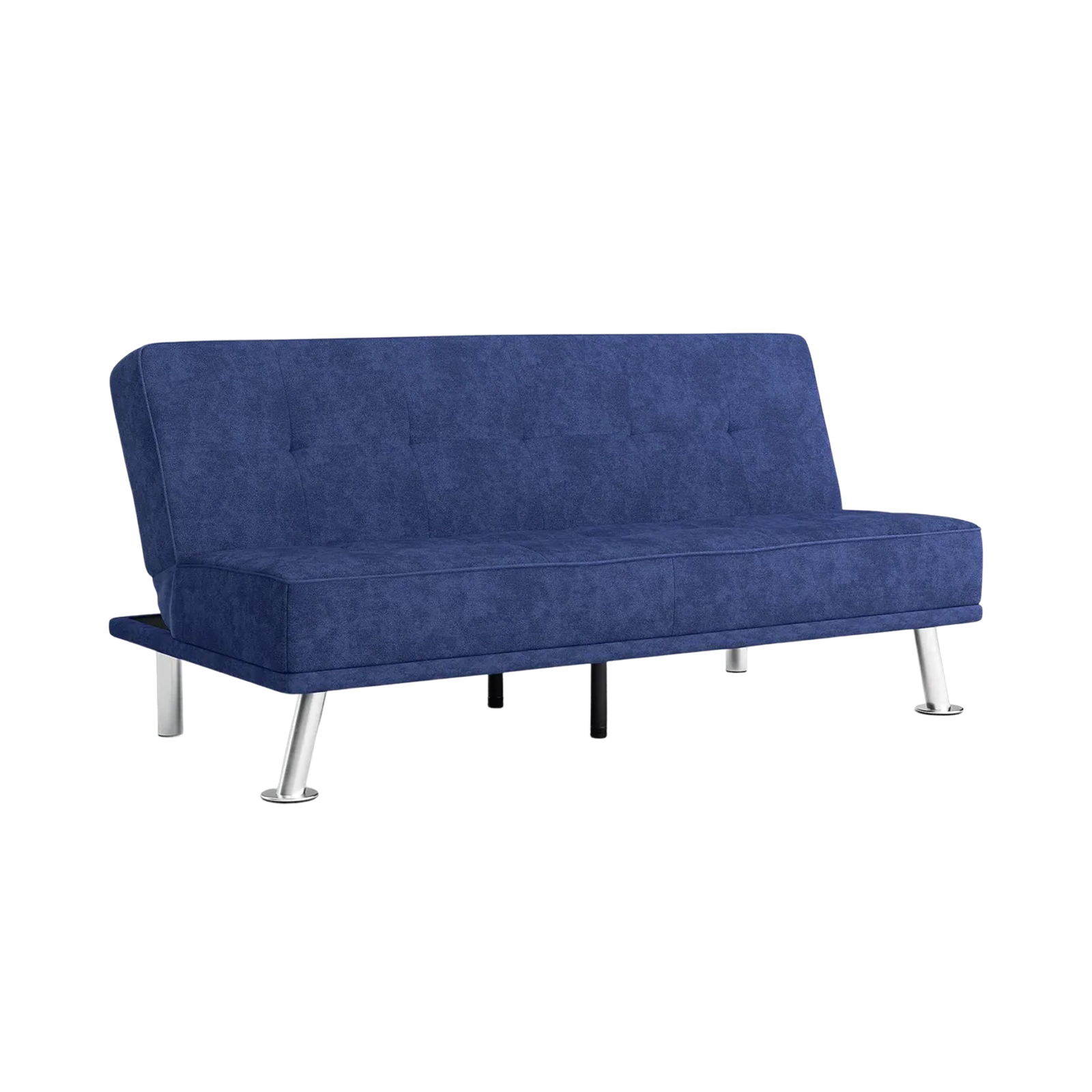 Midnight Blue Modern Click-Clack Futon Sofa