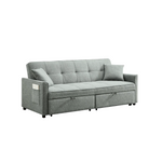 Light Grey L-Shape Sleeper Sofa with Pull-out Bed