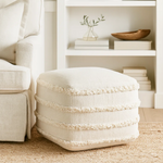 Cream Cotton Accent Ottoman