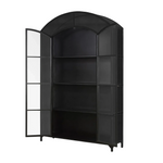 Decor Black Metal Cabinet with Arched Door