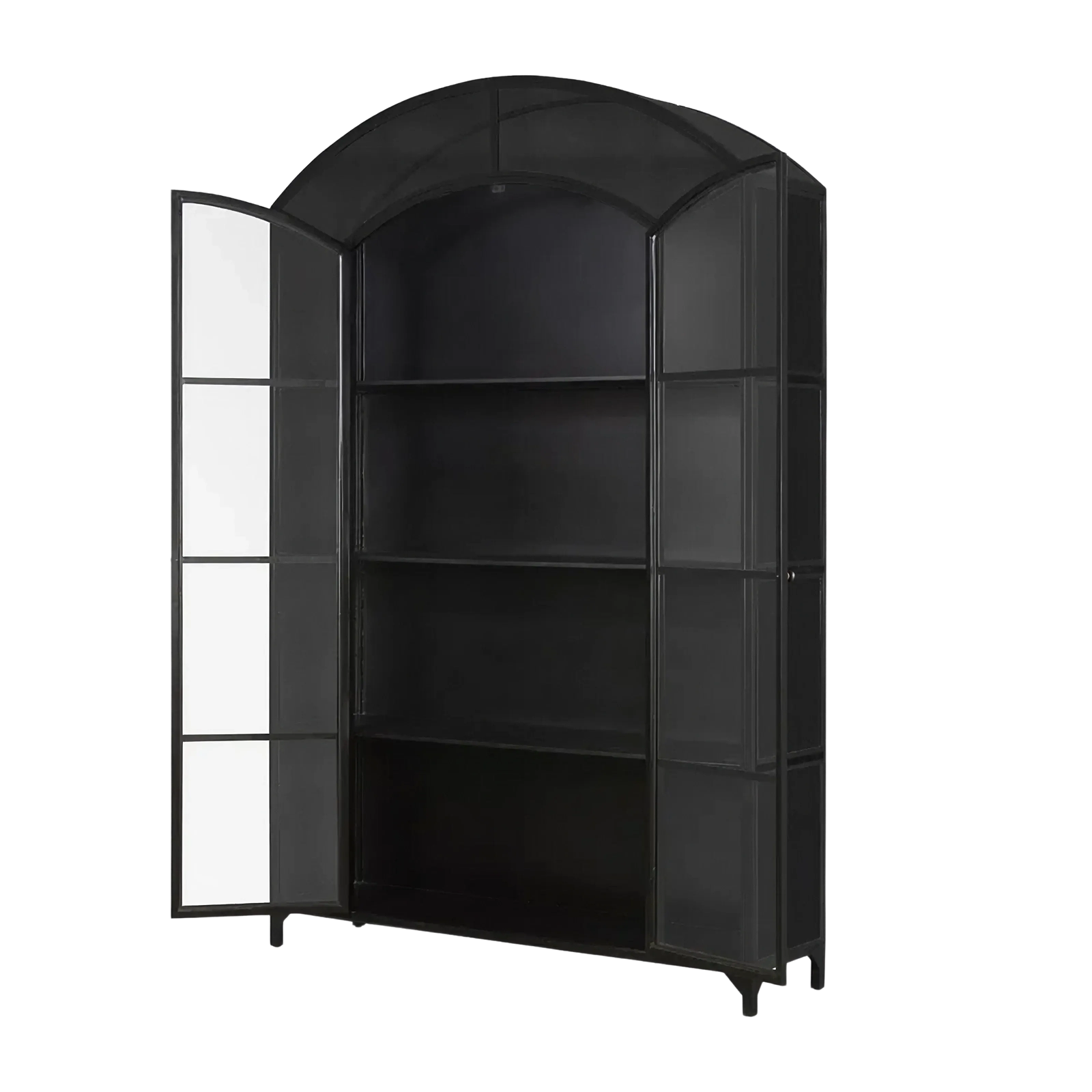 Decor Black Metal Cabinet with Arched Door
