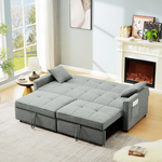 Light Grey L-Shape Sleeper Sofa with Pull-out Bed