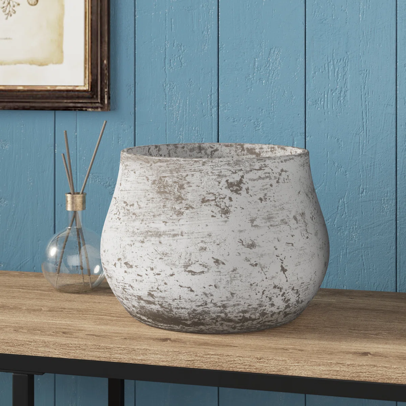 Textured Concrete Decorative Planter