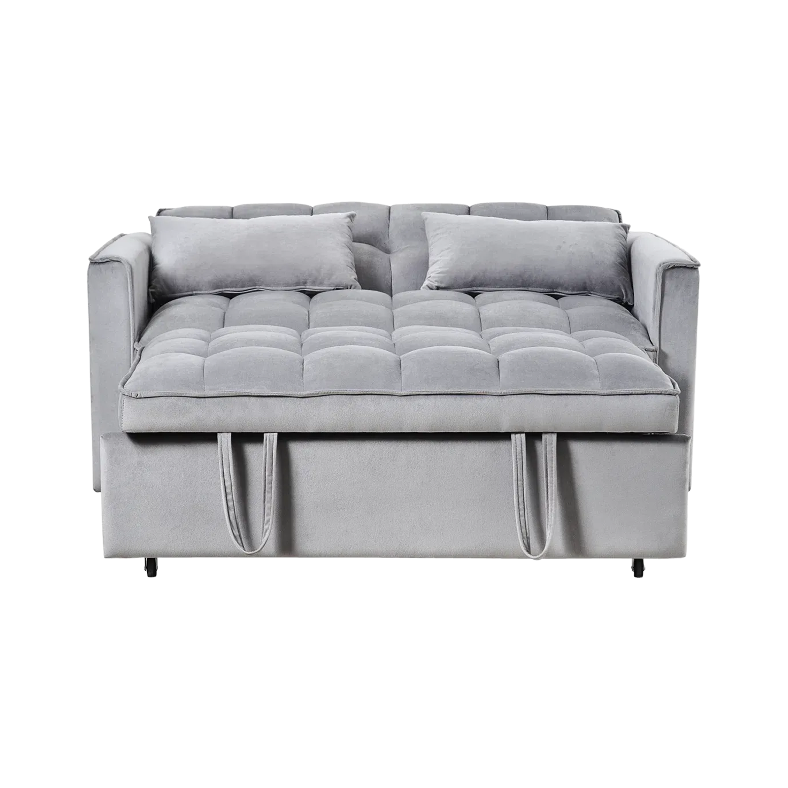 Compact Grey Loveseat Pull-out Sleeper