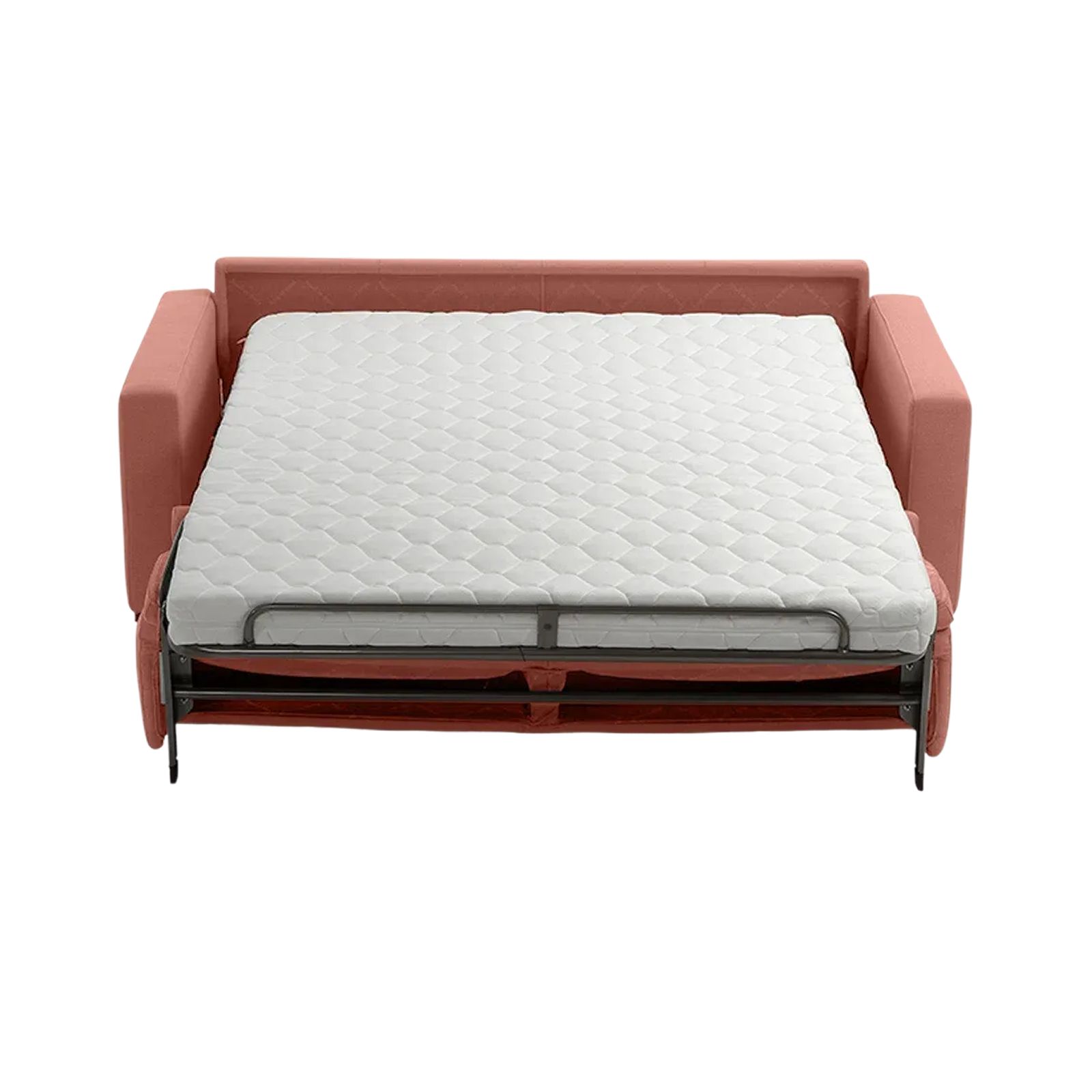 Terracotta Red Convertible Futon Sofa