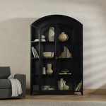Decor Black Metal Cabinet with Arched Door