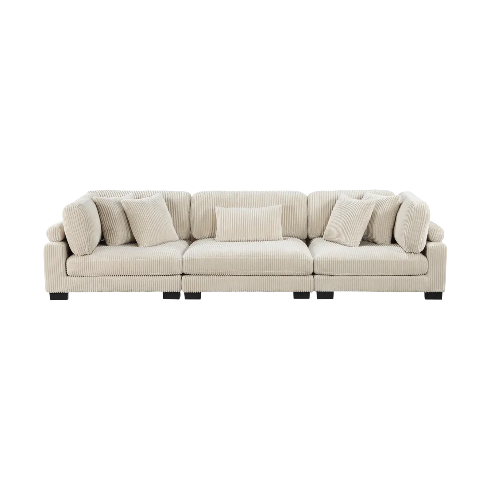 Contemporary Off-White 3-Seater Sofa