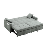 Textured Grey Compact Sectional with Ottoman