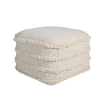Cream Cotton Accent Ottoman