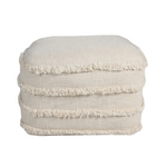 Cream Cotton Accent Ottoman