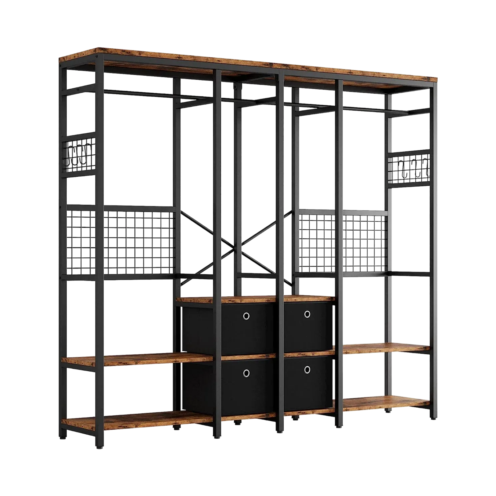 Steel Racks with Shelves and 4 Drawers