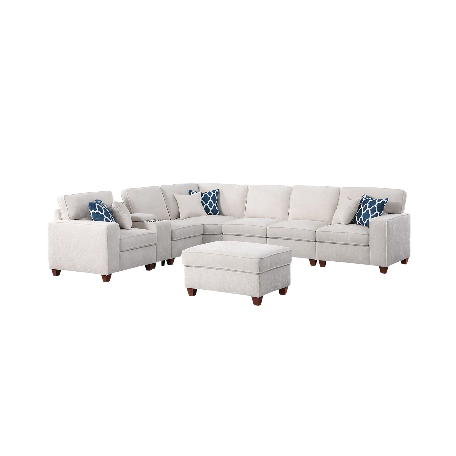 White Standard Lounge Sofa Set