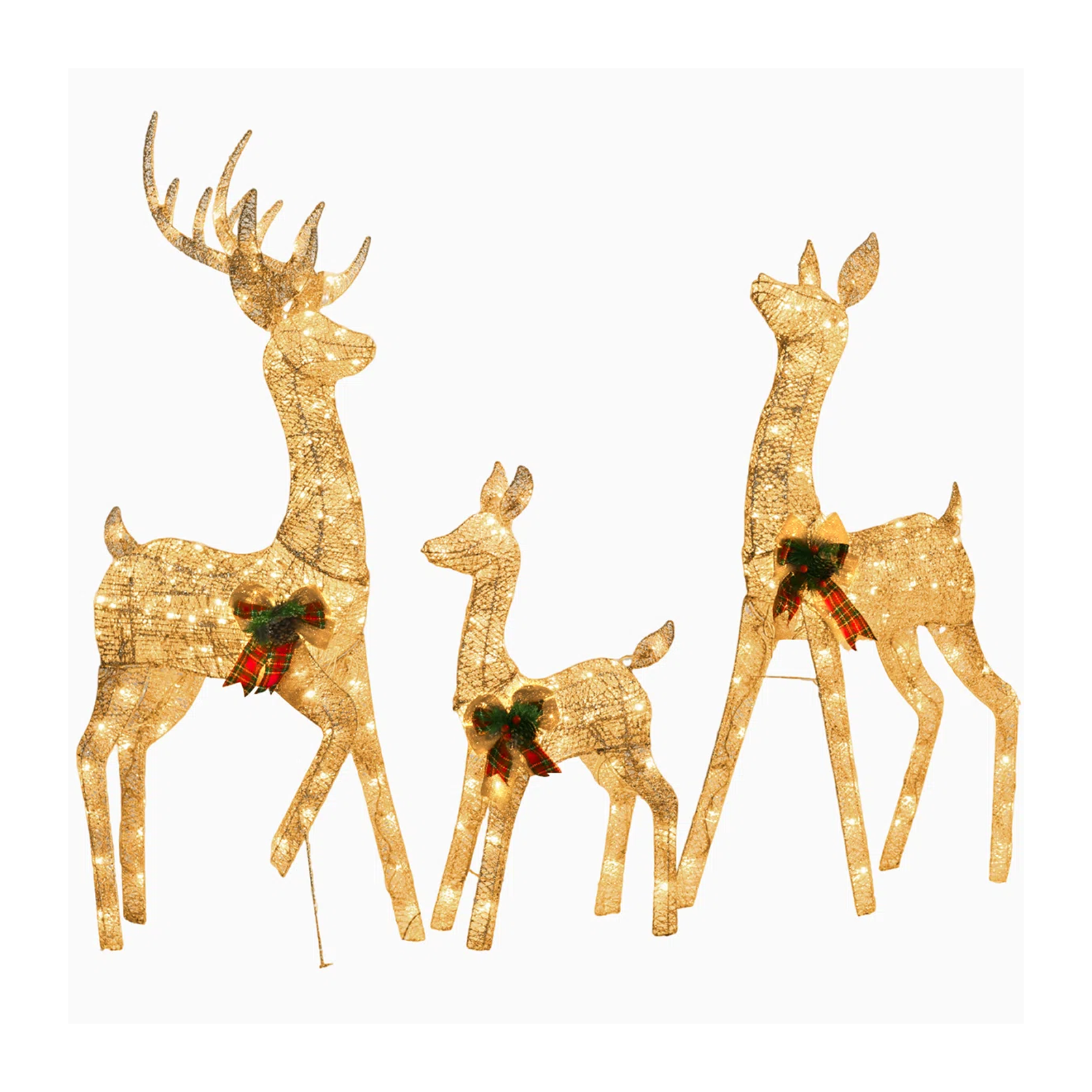 Christmas Light Deer Family (Set of 3)