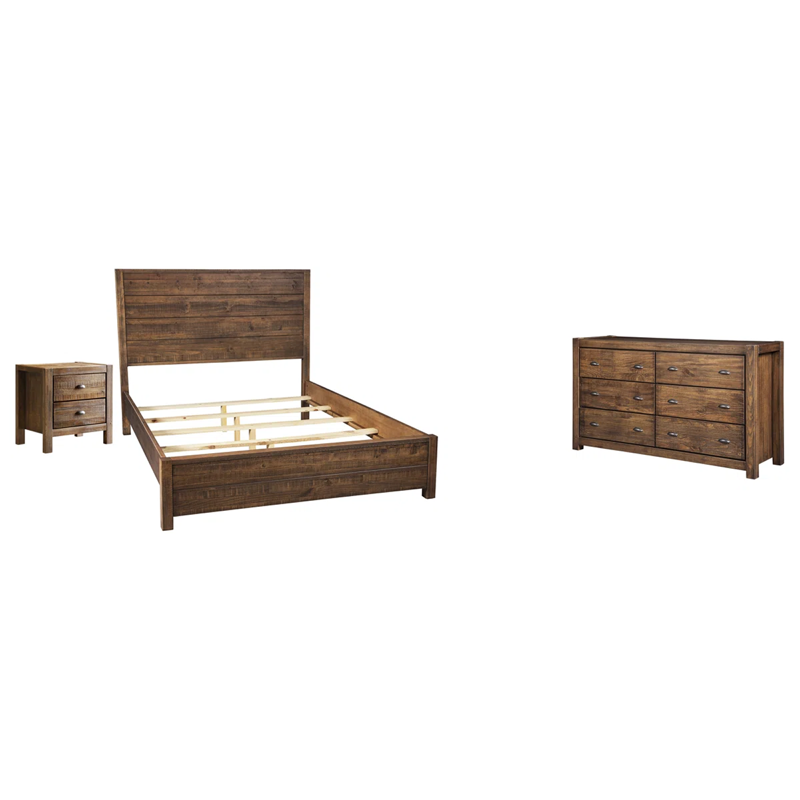 Wooden Queen Bed Frame with Drawers