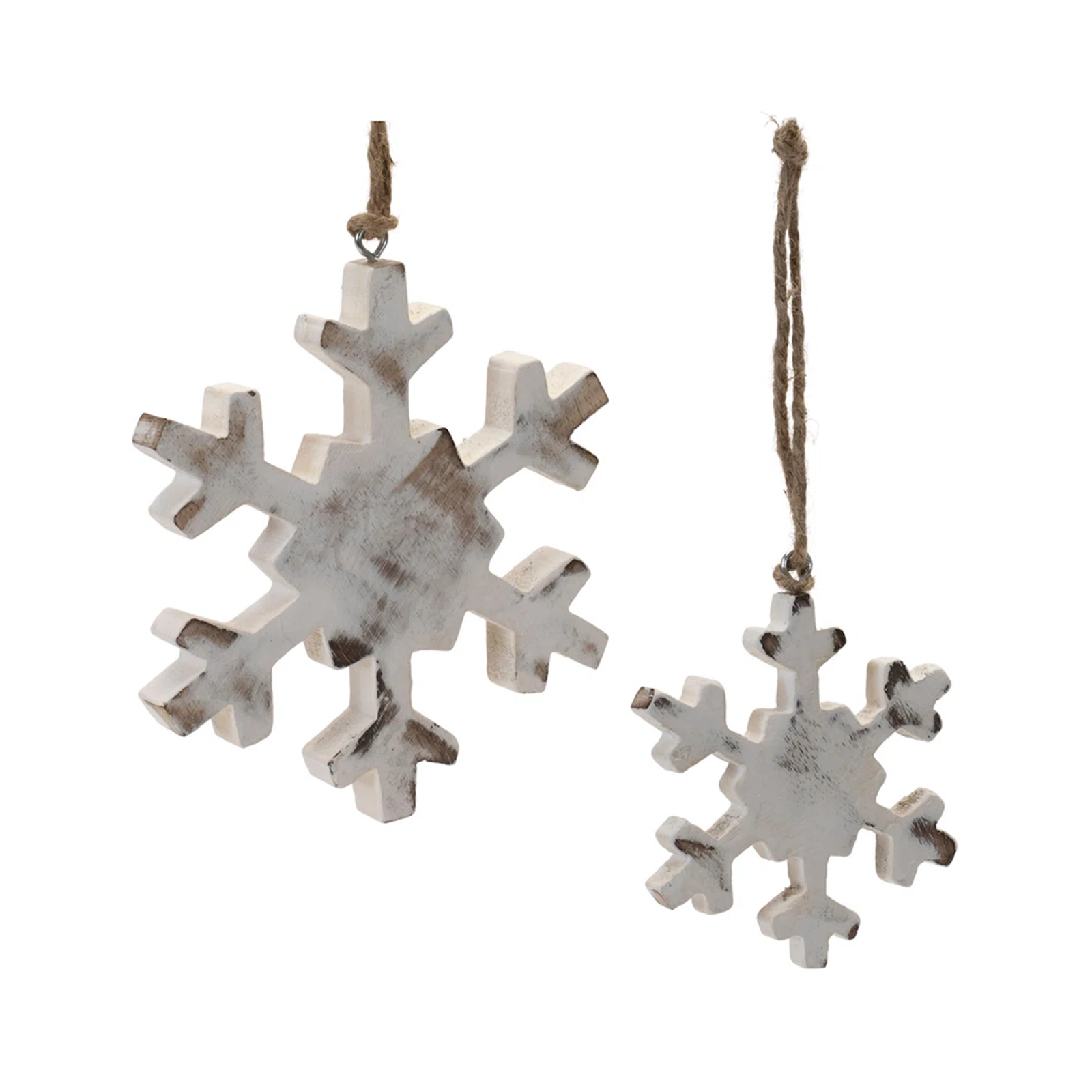 Sparkling Silver Beaded Snowflake Ornaments