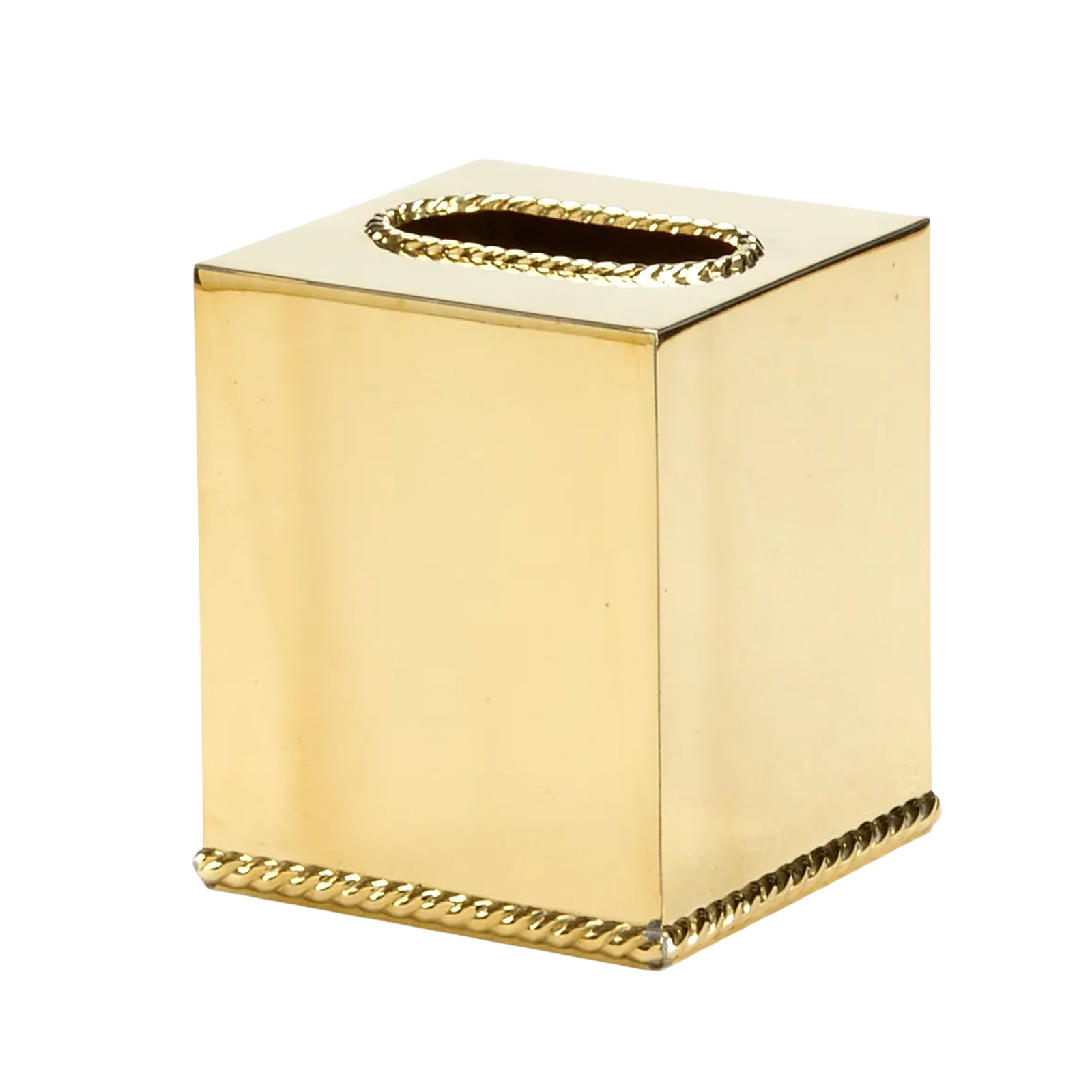 Metal Tissue Box Cover – Brass Finish