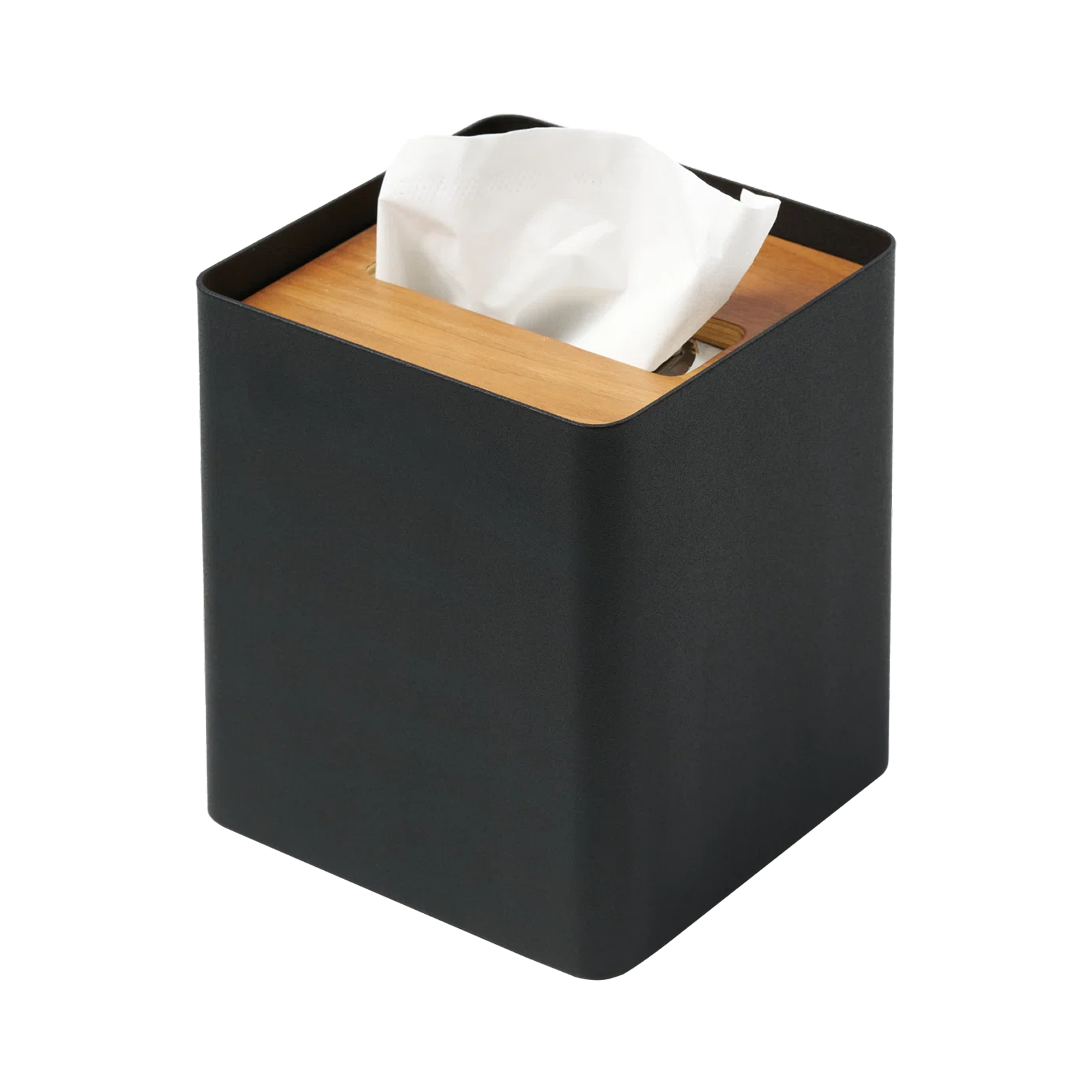 Minimal Square Tissue Box – Black
